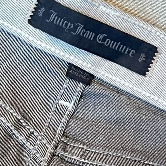 Juicy Jean Couture Gold Metallic Polished Cotton Skinny Jeans The Skinny Size 26 - Picture 4 of 6